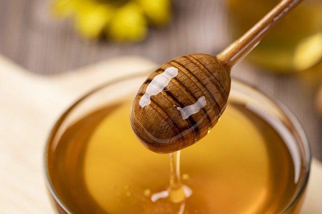 Raw honey in a jar.